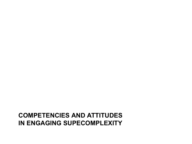 Slide Competenze e attitudini — Competenze e strumenti del facilitatore